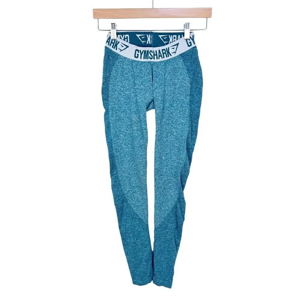 Gymshark Flex Seamless Leggings Workout Tights Heathered Blue Teal size S